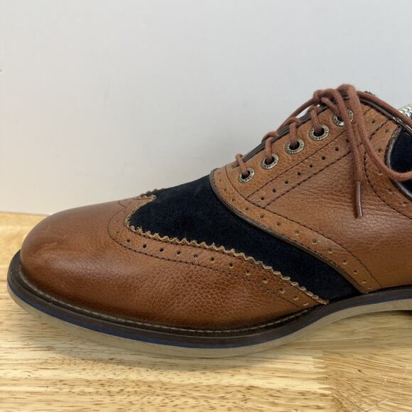 Mens Johnston & Murphy Wingtip Brogue Brown Blue Dress Derby Shoes Size 10.5 M main image 7